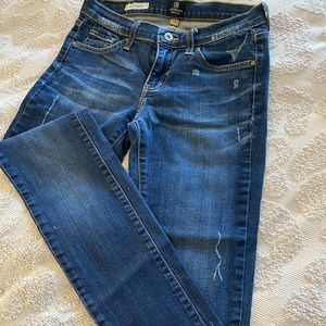 Size 24 gently worn boyfriend jeans.  Distressed in all the right ways!